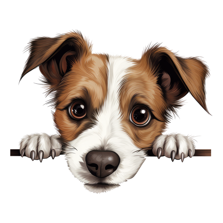 Söpösti kurkkiva jackrussellinterrieri