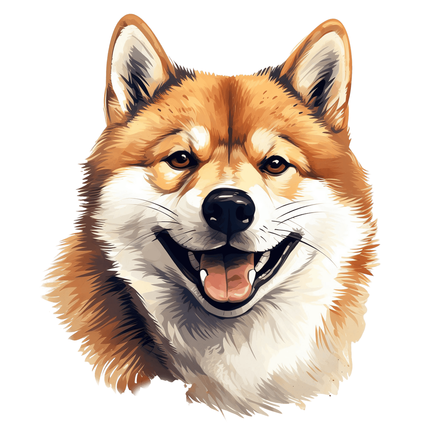 Shiba inu -koiran muotokuva, kippurahäntäisen rodun tunnusomainen ilme