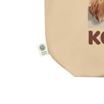 Cockerspanieli-kangaskassi on sertifoidusti orgaaninen tuote.